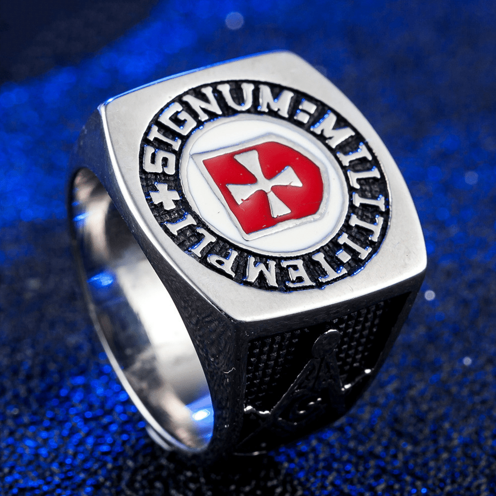 Christianartworkshop Retro Classic Style Knights Templar Faith Ring - Signum: Militi Templi  - image 3