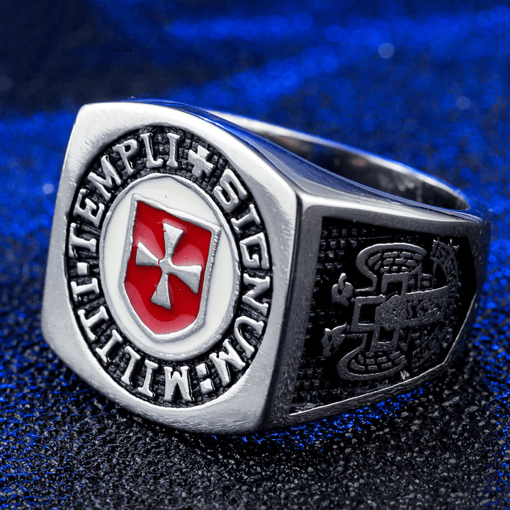 Christianartworkshop Retro Classic Style Knights Templar Faith Ring - Signum: Militi Templi  - image 4