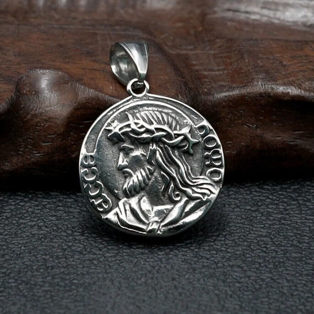Christianartworkshop Classic Style Jesus & Mary Double-sides Icon Faith Pendant Necklace - image 2