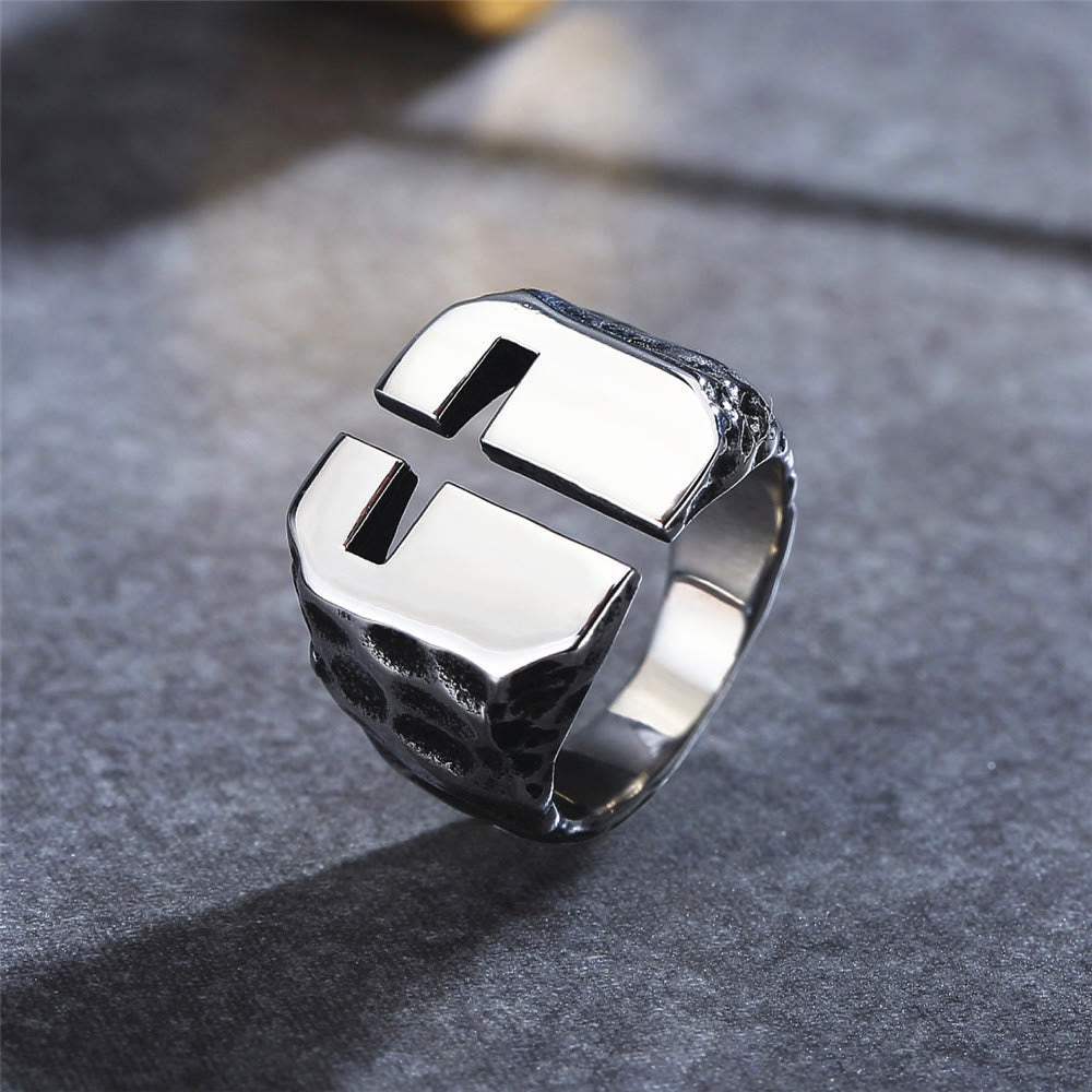 Christianartworkshop 3 Colors Minimalist Style Cross Engraved Stainless Steel Faith Ring - Silver - US13 - image 2