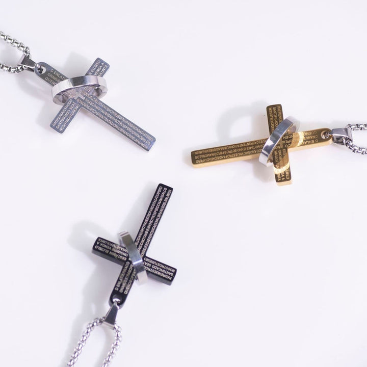Christianartworkshop Minimalist Bible Verse Cross with Ring Faith Pendant Necklace - image 3