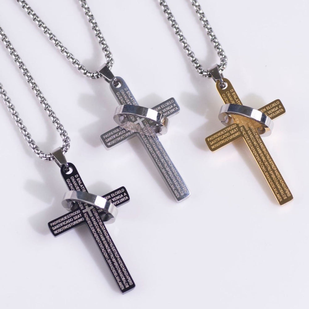 Christianartworkshop Minimalist Bible Verse Cross with Ring Faith Pendant Necklace - image 2