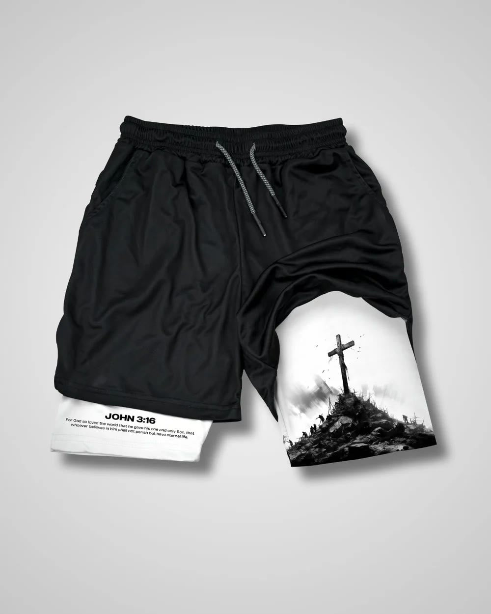 Christianartworkshop John 3:16 The Cross Performance Shorts - Shorts - 3XL - image 1