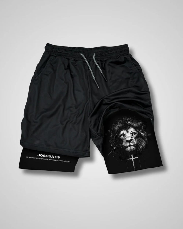 Christianartworkshop Joshua 1:9 Lion Performance Shorts - Shorts - 3XL - image 1