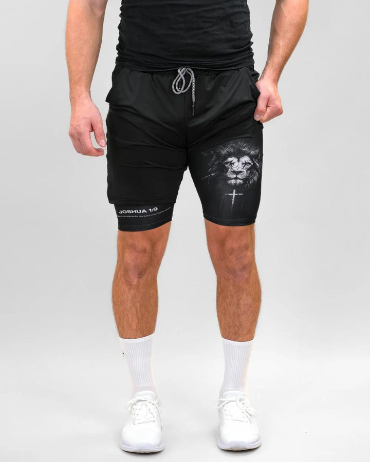 Christianartworkshop Joshua 1:9 Lion Performance Shorts - image 7