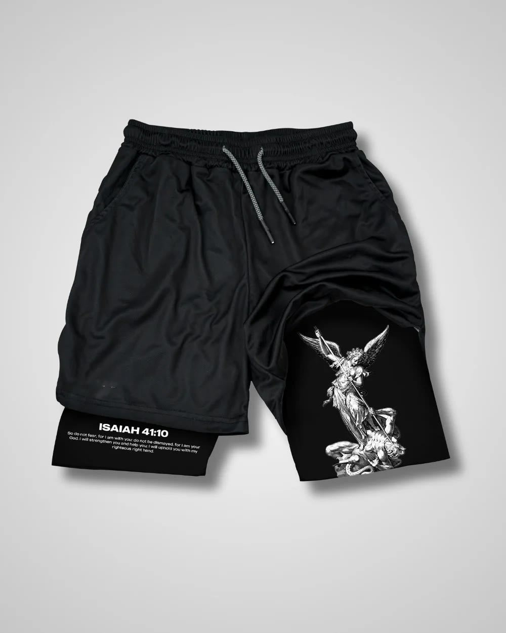 Christianartworkshop Isaiah 41:10 Angel & Devil Performance Shorts - Shorts - 3XL - image 1
