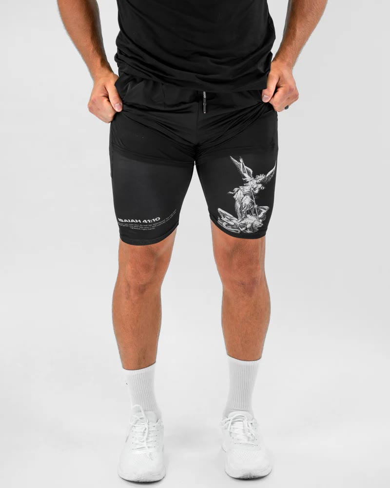 Christianartworkshop Isaiah 41:10 Angel & Devil Performance Shorts - image 7