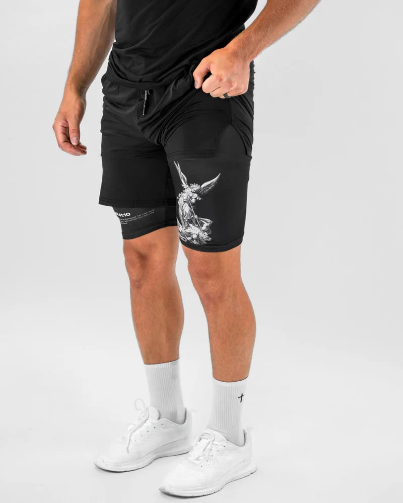 Christianartworkshop Isaiah 41:10 Angel & Devil Performance Shorts - image 12