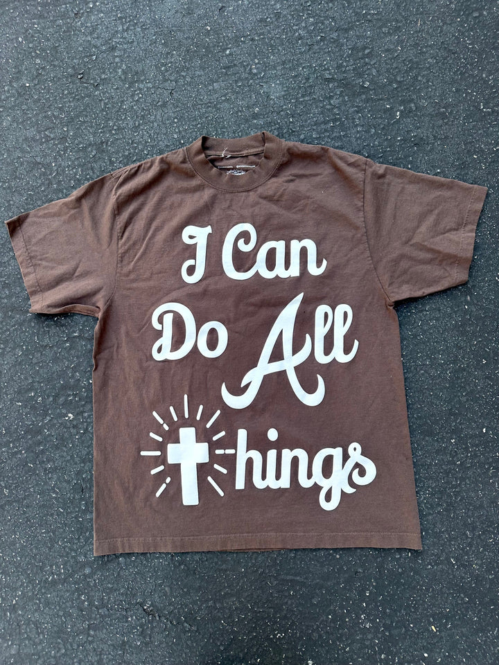 Christianartworkshop I Can Do All Things T-shirt - Brown - 2XL - image 9