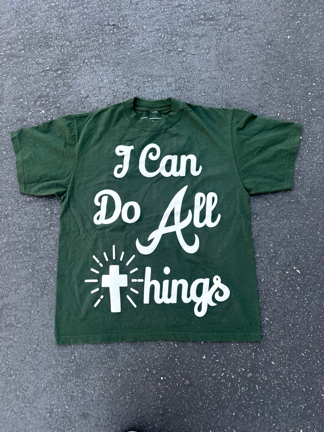 Christianartworkshop I Can Do All Things T-shirt - Green - 2XL - image 7