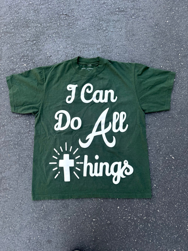 Christianartworkshop I Can Do All Things T-shirt - Green - 2XL - image 7