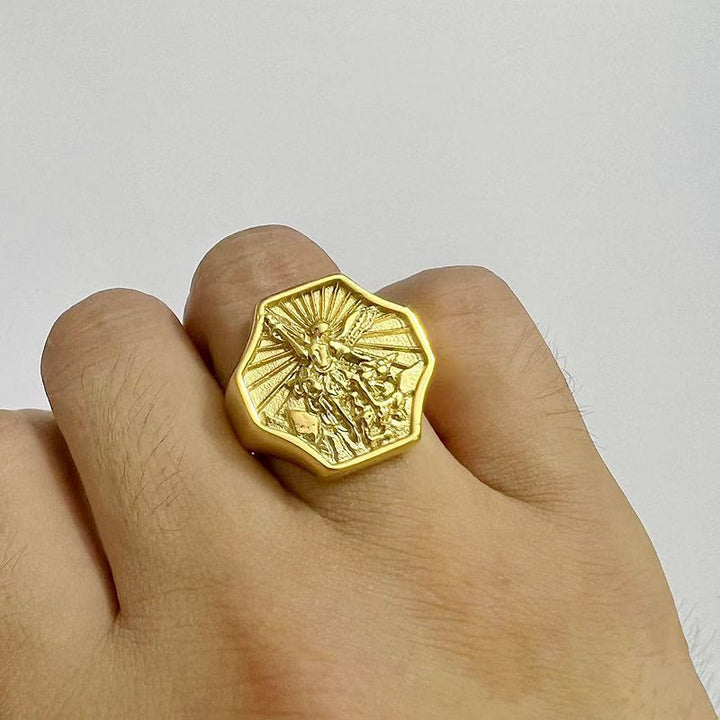 Christianartworkshop Exclusive Crafted Archangel St. Michael Ring - Expression of Daily Faith  - image 5