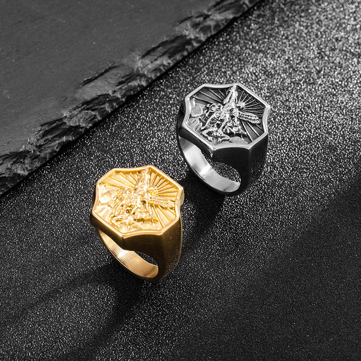 Christianartworkshop Exclusive Crafted Archangel St. Michael Ring - Expression of Daily Faith  - image 4