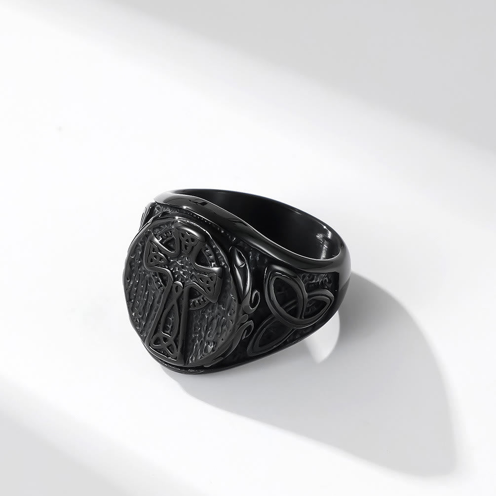 Christianartworkshop Eternal Faith Celtic Cross Ring - A Symbol of Timeless Devotion - Black - US 13 - image 2