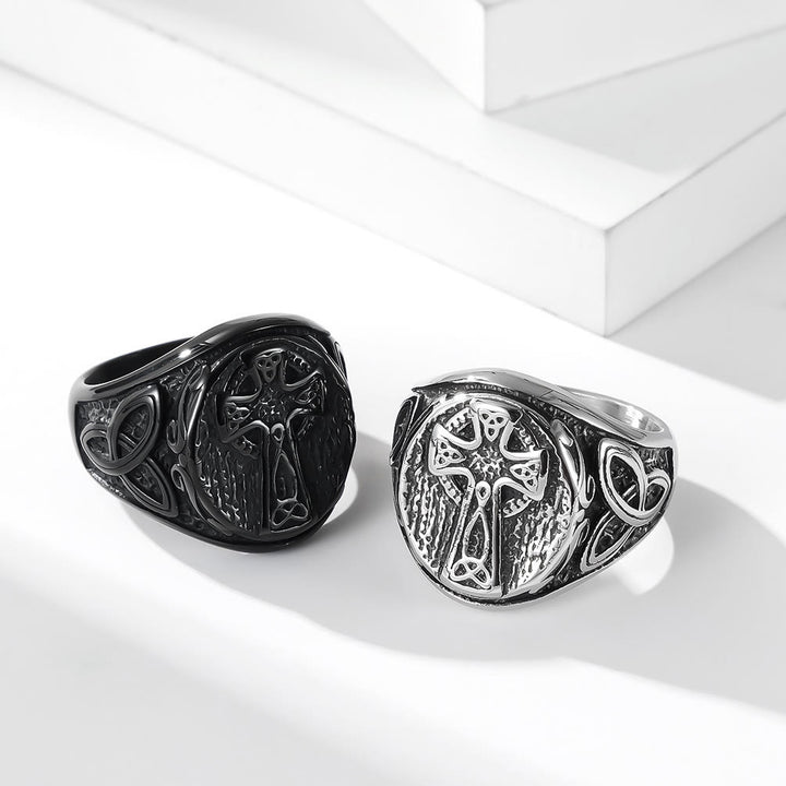 Christianartworkshop Eternal Faith Celtic Cross Ring - A Symbol of Timeless Devotion - Silver - US8 - image 1