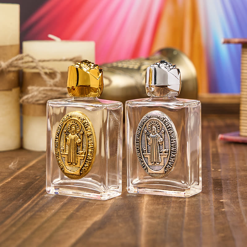Christianartworkshop Exclusive Crafted St. Benedict Holy Water Bottle - A Vessel of Blessing and Protection - image 2
