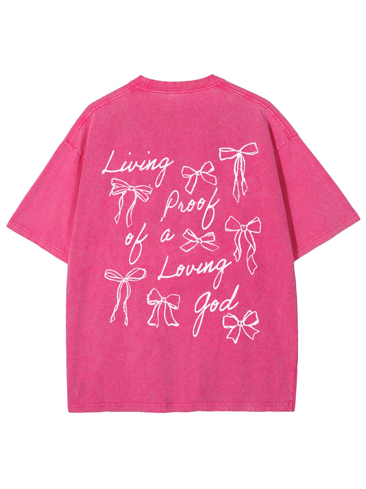 Christianartworkshop Living Proof Of A Loving God Unisex Washed T-shirt - Pink - 4XL - image 7