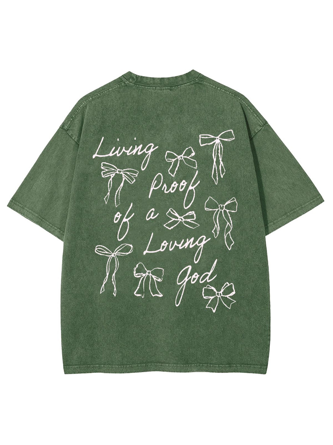 Christianartworkshop Living Proof Of A Loving God Unisex Washed T-shirt - Army Green - 4XL - image 13