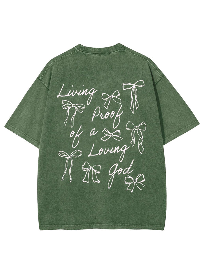 Christianartworkshop Living Proof Of A Loving God Unisex Washed T-shirt - Army Green - 4XL - image 13