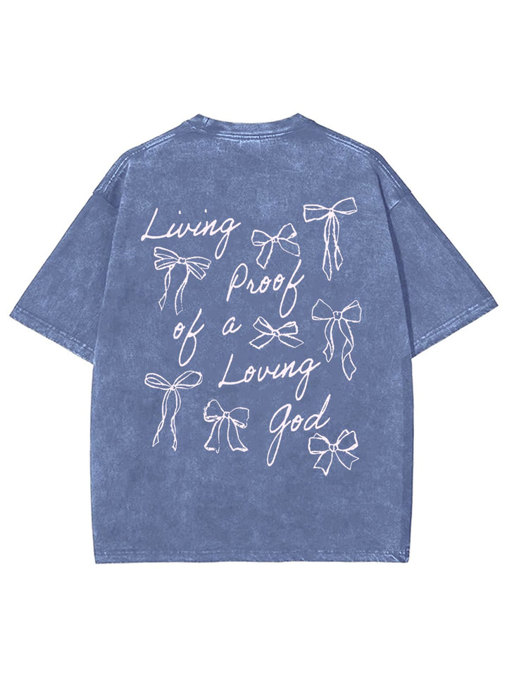 Christianartworkshop Living Proof Of A Loving God Unisex Washed T-shirt - Blue - 4XL - image 5