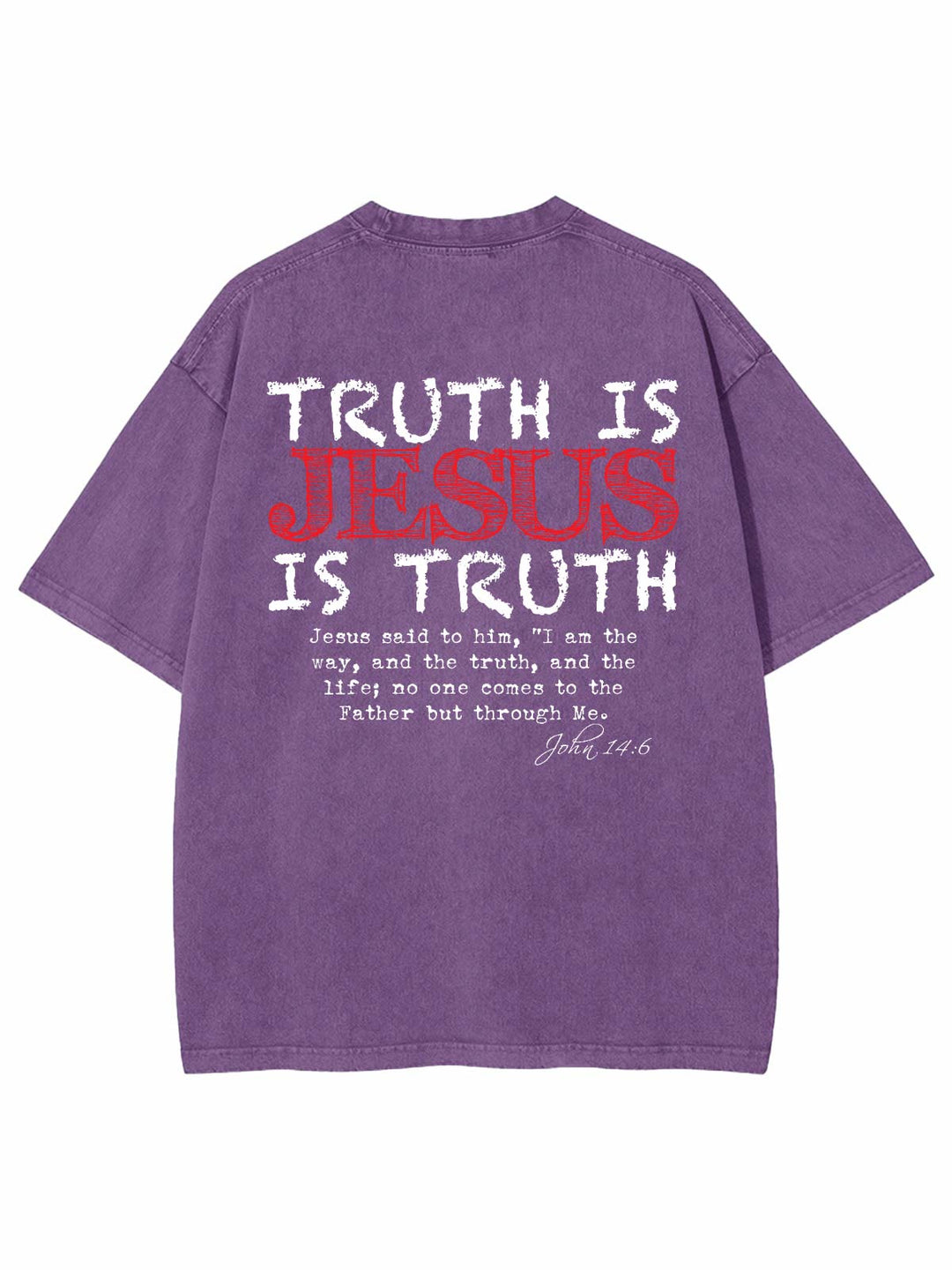 Christianartworkshop Truth Is Jesus Is Truth Unisex Washed T-shirt - Purple - 4XL - image 9