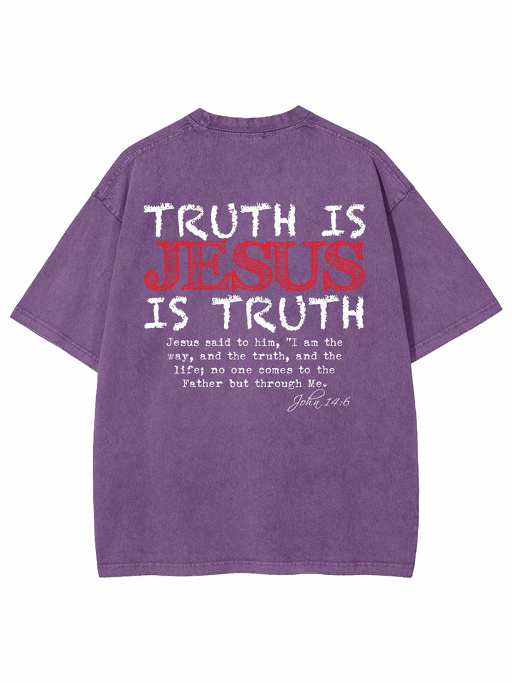 Christianartworkshop Truth Is Jesus Is Truth Unisex Washed T-shirt - Purple - 4XL - image 9