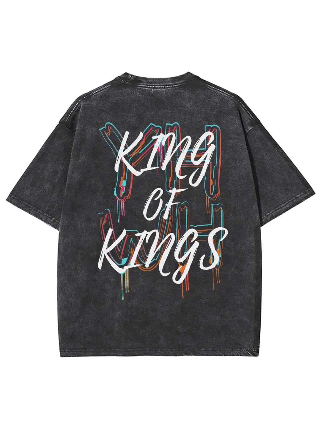 Christianartworkshop King Of Kings Unisex Washed T-shirt - Black - 4XL - image 3
