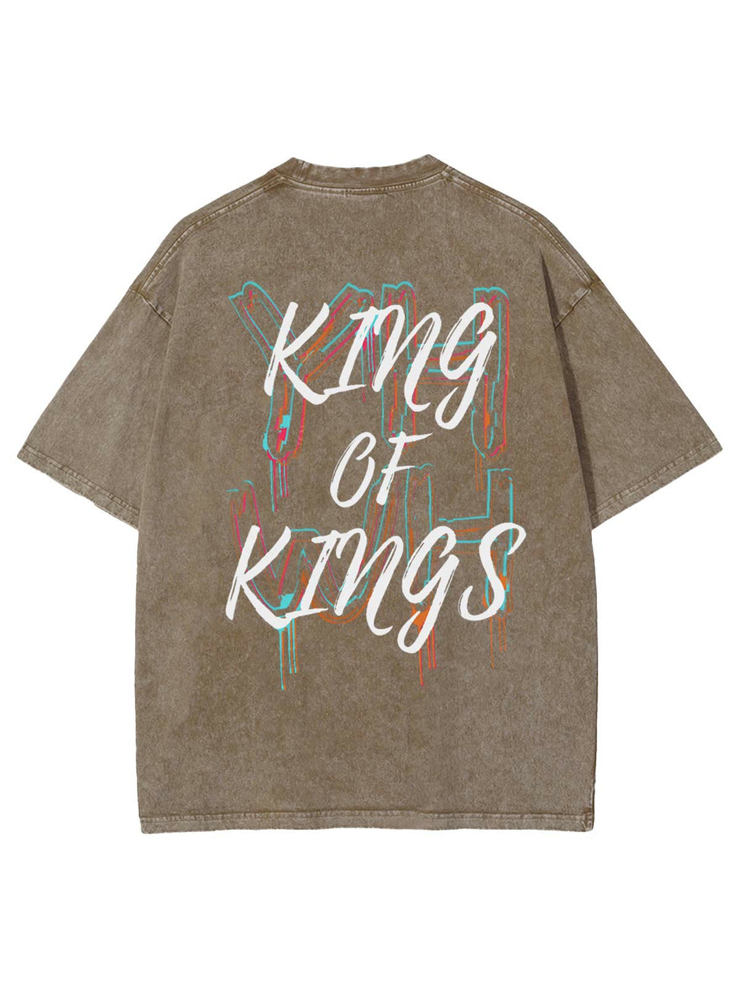 Christianartworkshop King Of Kings Unisex Washed T-shirt - Khaki - 4XL - image 11
