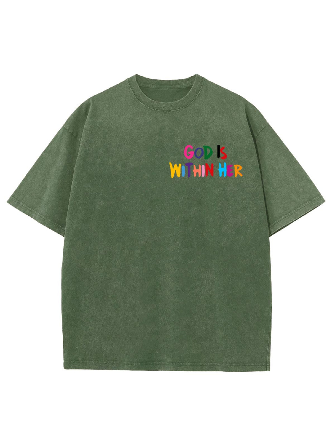 Christianartworkshop God Is Within Her She Will Not Fall Unisex Washed T-shirt - image 17