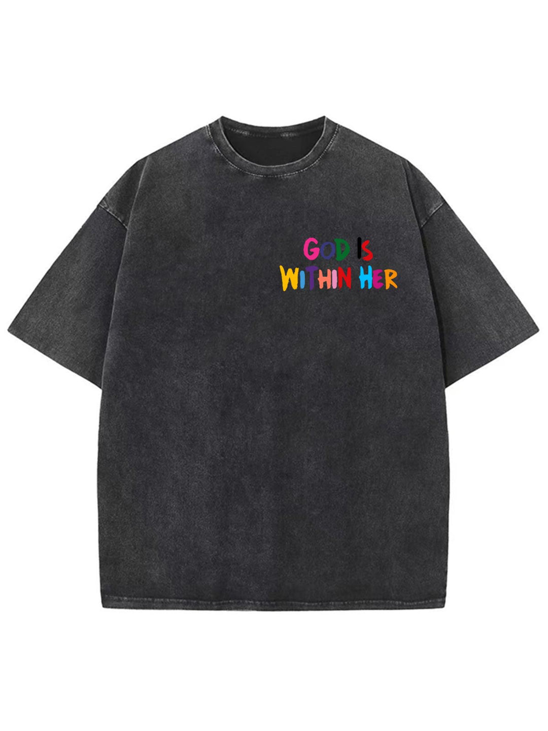 Christianartworkshop God Is Within Her She Will Not Fall Unisex Washed T-shirt - image 7