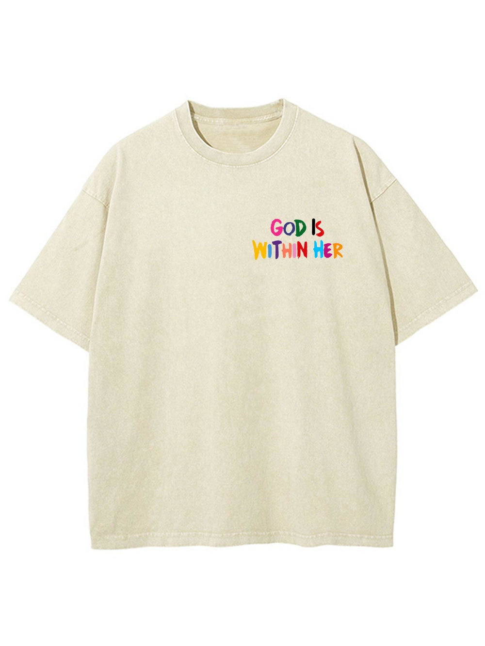 Christianartworkshop God Is Within Her She Will Not Fall Unisex Washed T-shirt - image 2