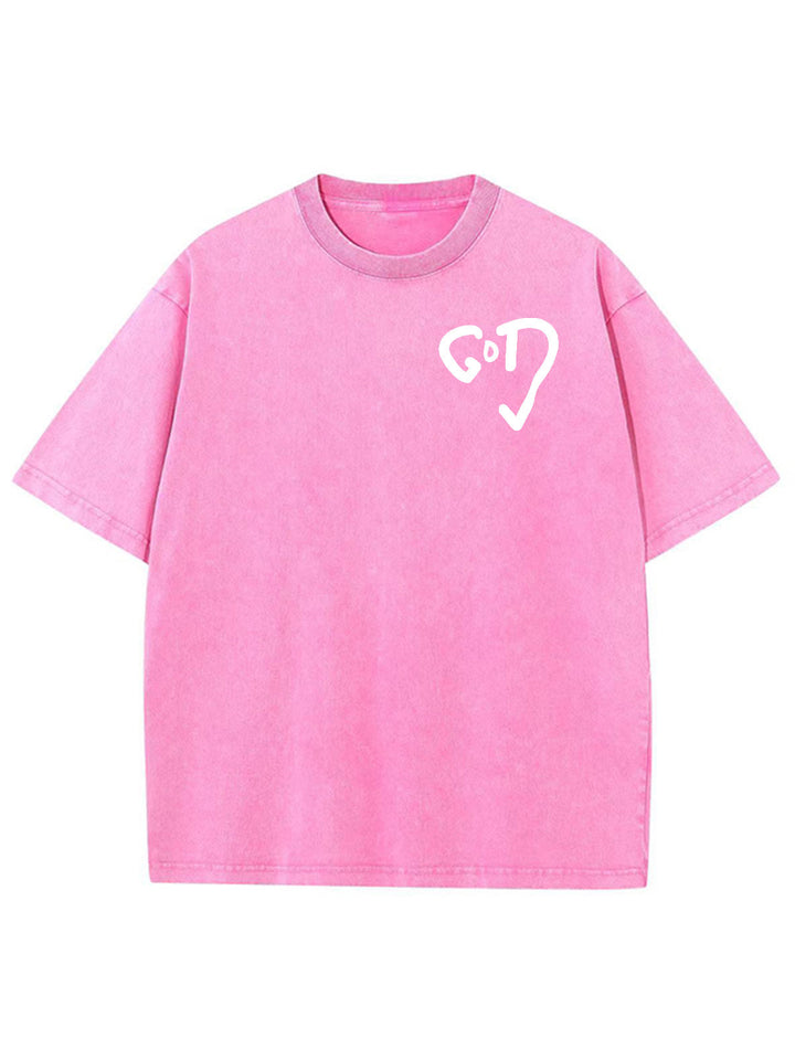 Christianartworkshop God Heart Unisex Washed T-shirt - image 10