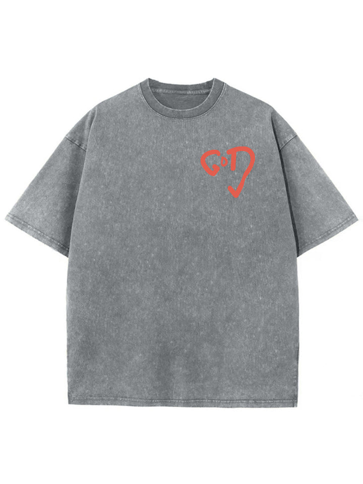 Christianartworkshop God Heart Unisex Washed T-shirt - image 16