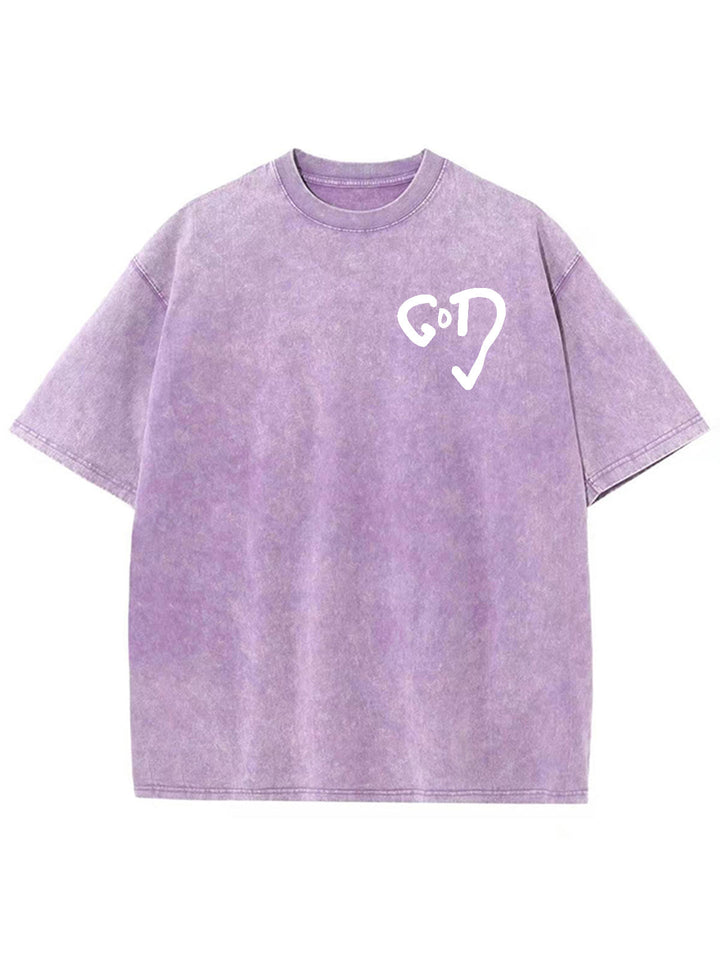Christianartworkshop God Heart Unisex Washed T-shirt - image 2