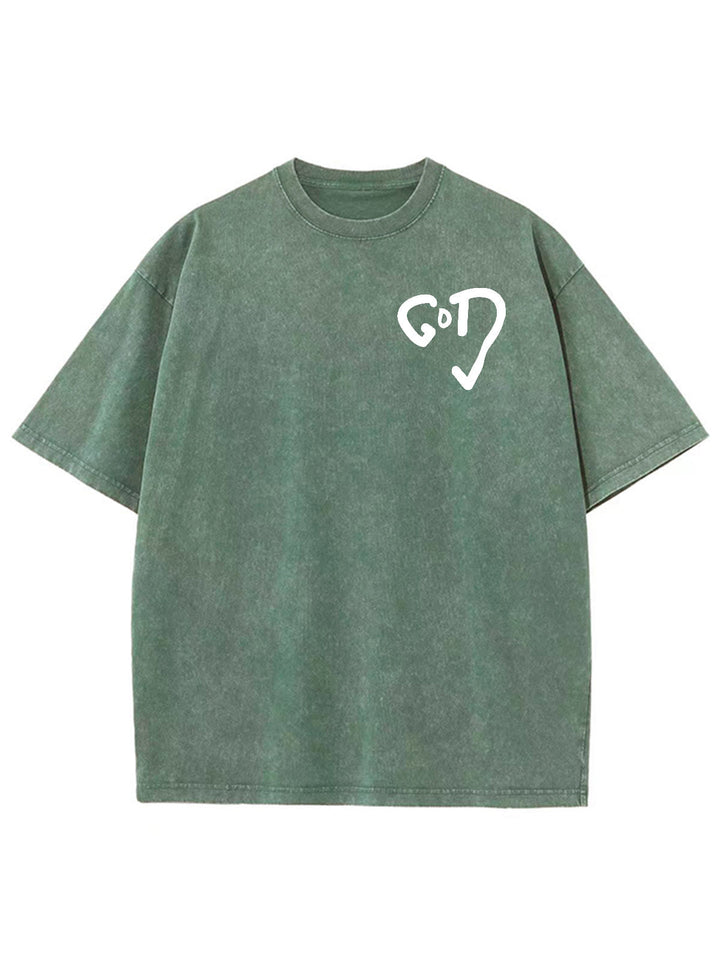 Christianartworkshop God Heart Unisex Washed T-shirt - image 14