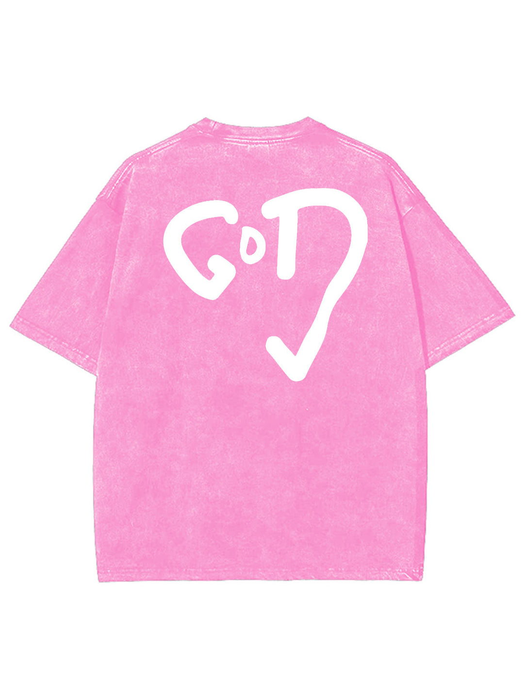 Christianartworkshop God Heart Unisex Washed T-shirt - Pink - 4XL - image 9