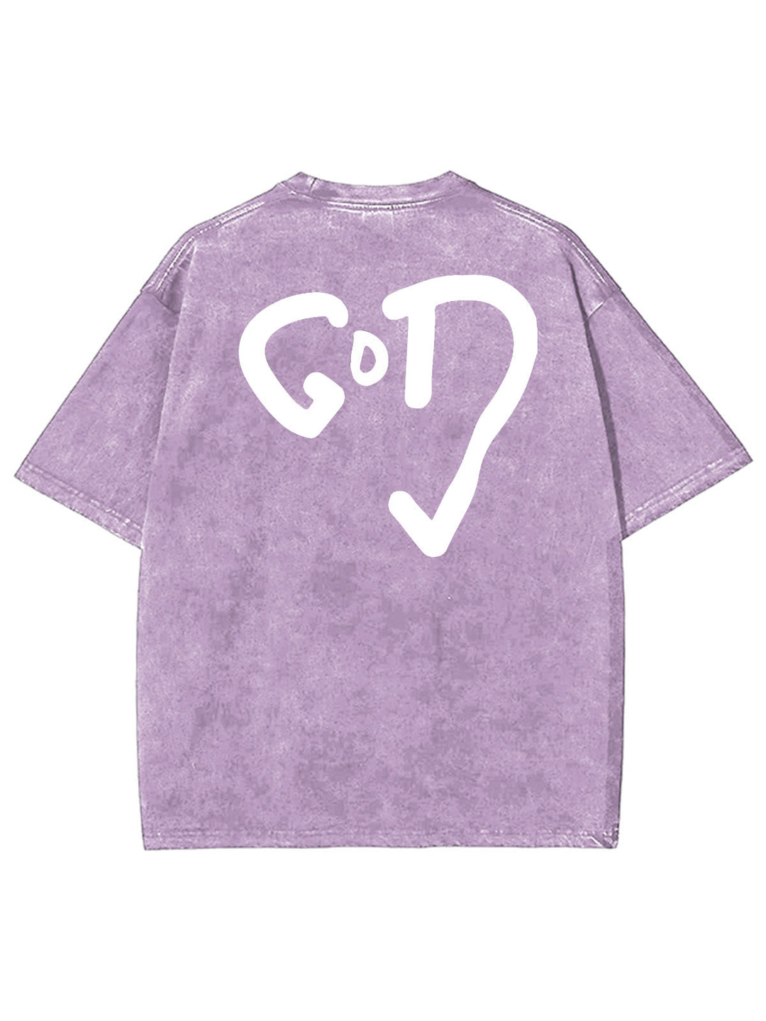 Christianartworkshop God Heart Unisex Washed T-shirt - Purple - 4XL - image 1