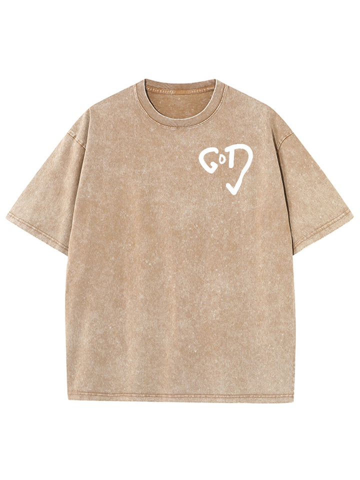 Christianartworkshop God Heart Unisex Washed T-shirt - image 12