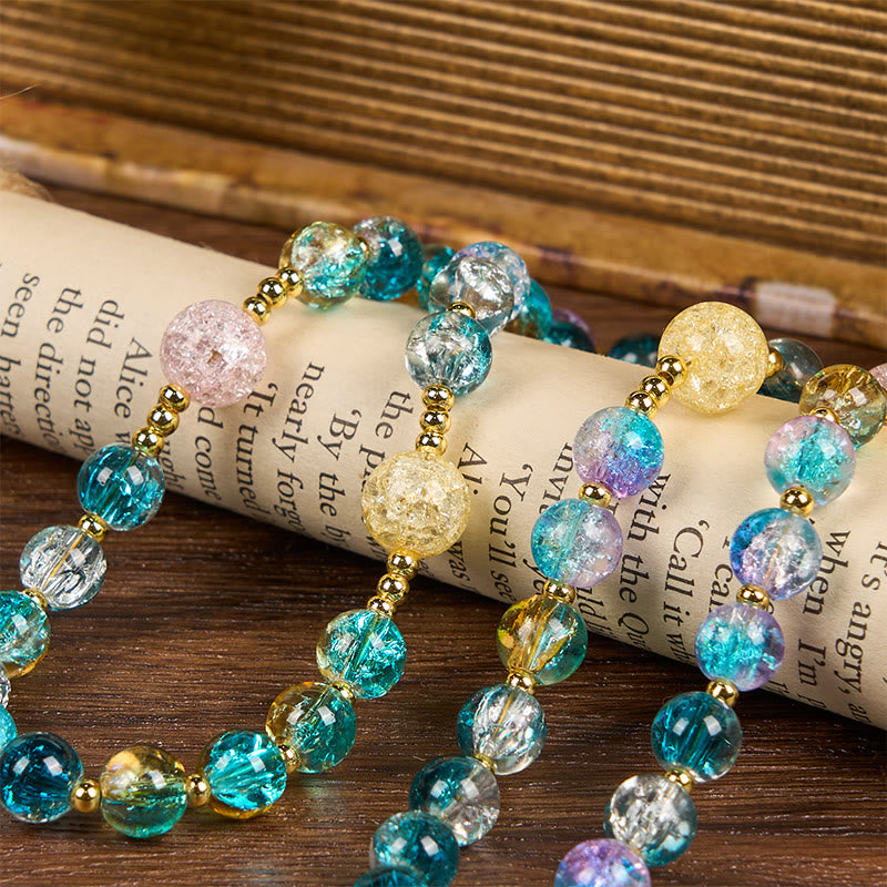 Christianartworkshop Miraculous Medal & Celtic Cross of 8 mm Round Multicolor Glass Alloy Chain Rosary - image 2