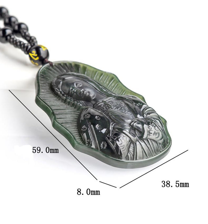 Christianartworkshop Our Lady of Guadalupe Hetian Black Jade Necklace - An Emblem of Sacred Devotion - image 6