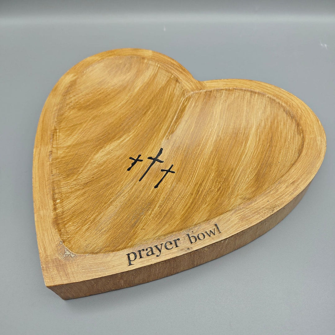 Christianartworkshop Heartfelt Devotion Wooden Prayer Bowl - A Sacred Space for Your Prayers - image 2