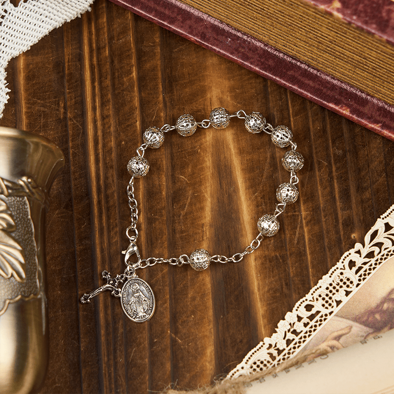 Christianartworkshop Miraculous Medal & Crucifix Adjustable Simple Casual Bracelet - image 5