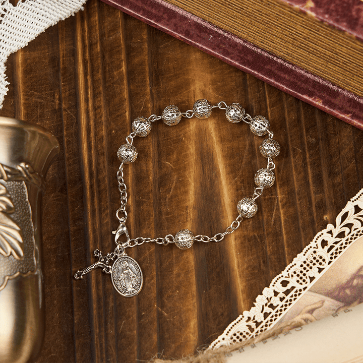 Christianartworkshop Miraculous Medal & Crucifix Adjustable Simple Casual Bracelet - image 5