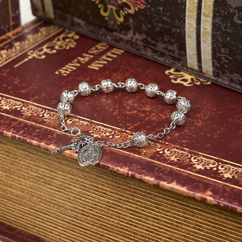 Christianartworkshop Miraculous Medal & Crucifix Adjustable Simple Casual Bracelet - image 6