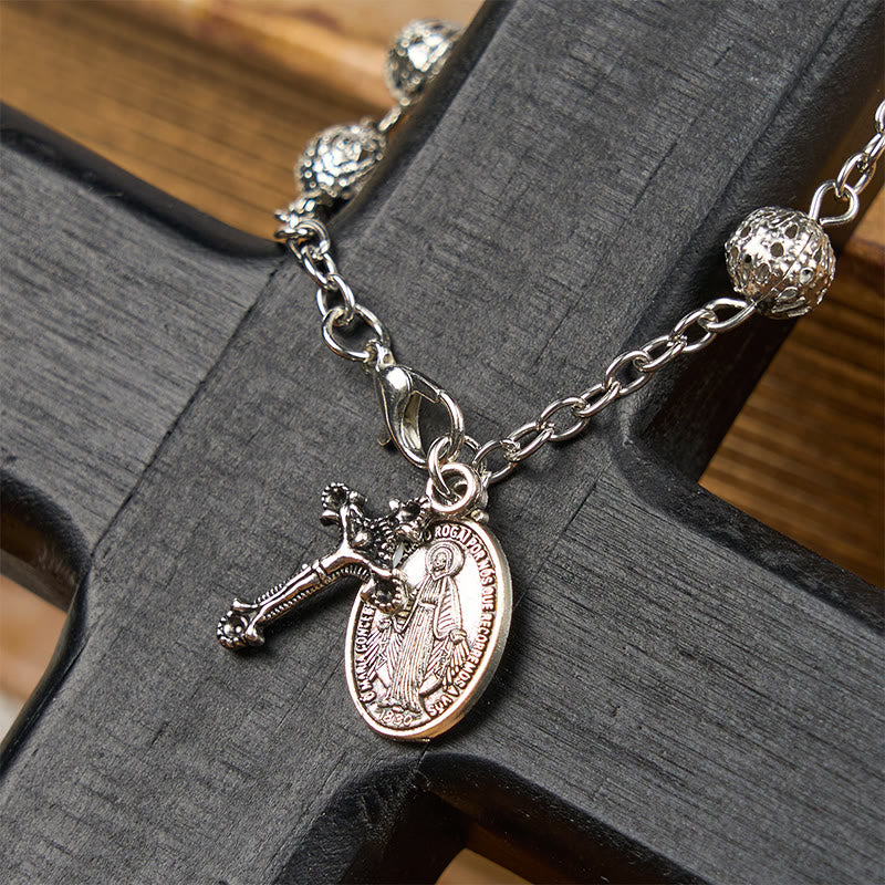 Christianartworkshop Miraculous Medal & Crucifix Adjustable Simple Casual Bracelet - image 2
