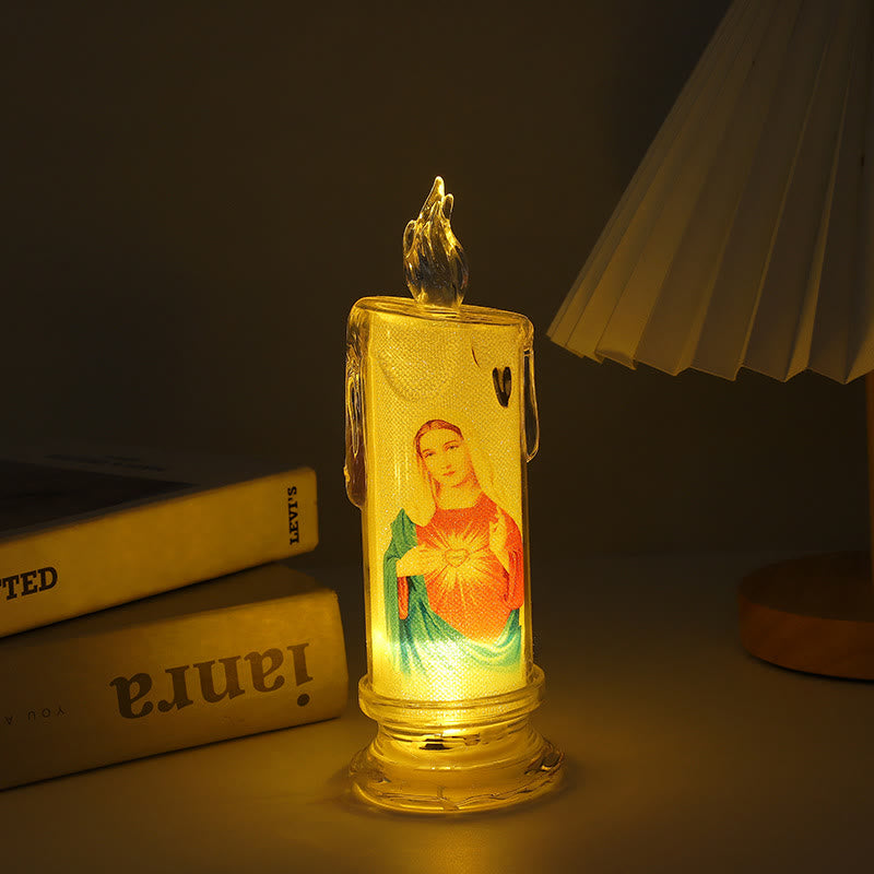 Christianartworkshop Classic Holy Family Decorative Candle -A Luminary of Faith and Devotion - Immaculate Heart of Mary - 2.17''*5.91'' - image 3