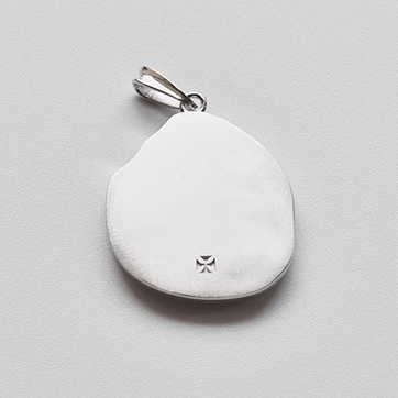 Christianartworkshop Antique Silver Enamel Praying Medallion Necklace - A Charm of Devotion and Elegance - image 3