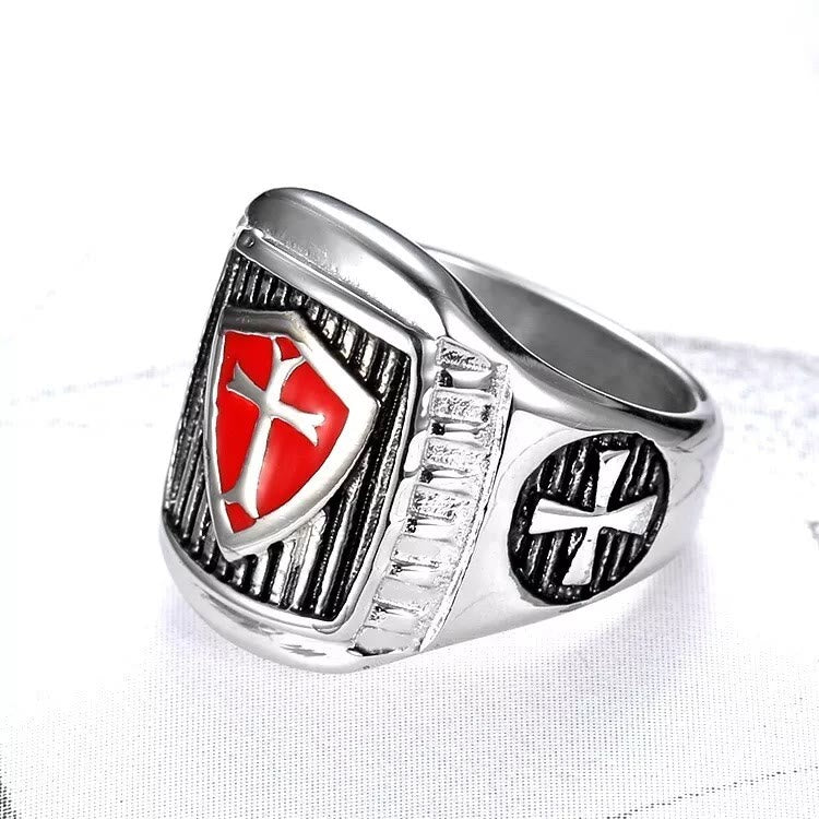 Christianartworkshop Templar Shield Cross Ring - A Sacred Emblem of Valor and Faith - image 2