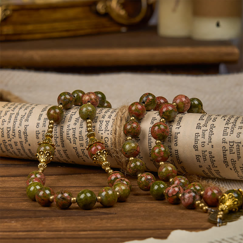 Christianartworkshop Jesus Is The Gift: Handmade Chrysocolla Stone Rosary with Gift Card - image 14