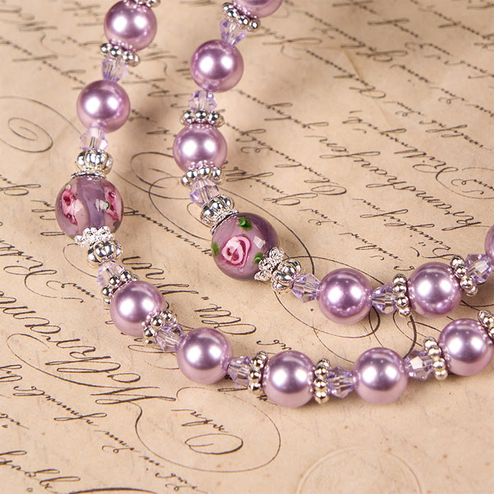 Christianartworkshop Miraculous Medal & Crucifix 8mm Purple Pearl & Crystal Handmade Rosary - Sacred Beads for Holy Prayer - image 5